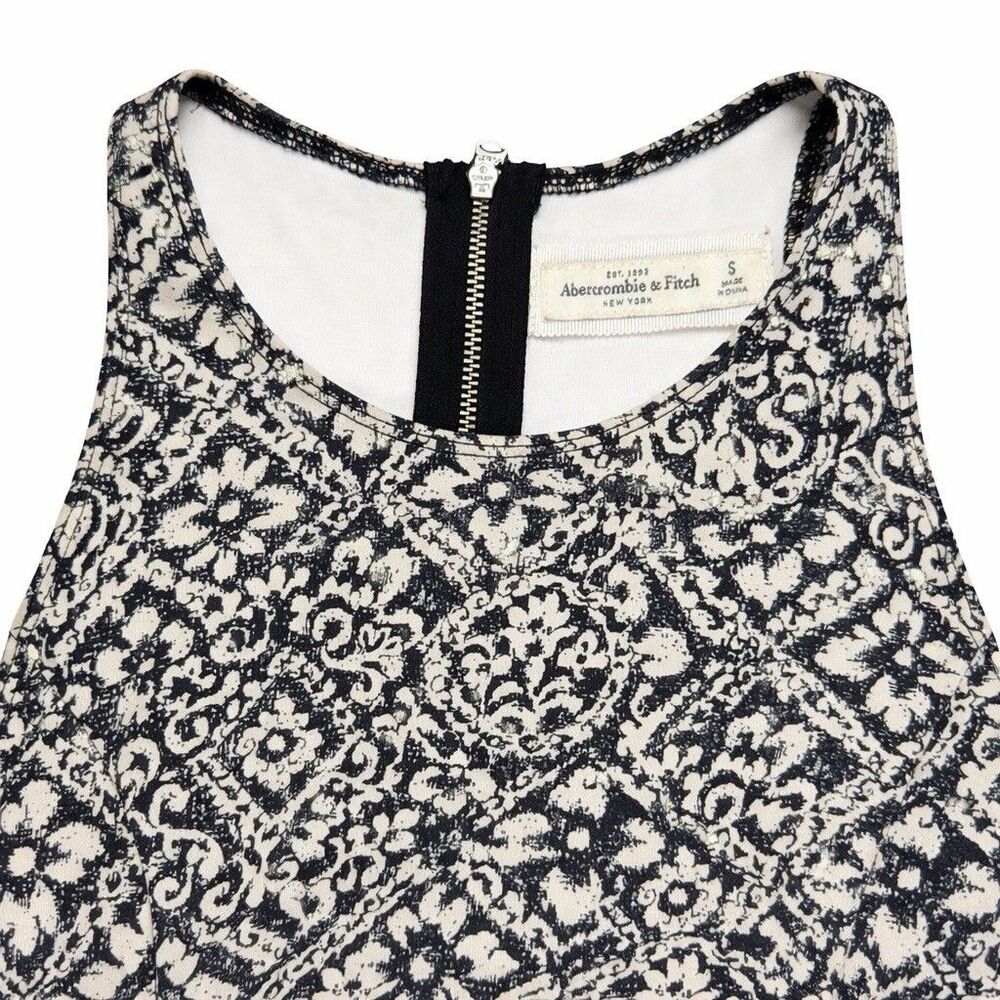 Abercrombie & Fitch Dress Womens Small Black White Skater Fit Flare - Picture 5 of 6